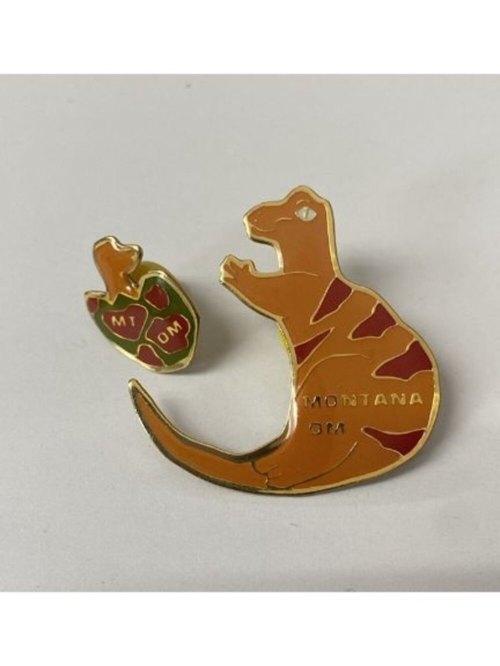 LOT 2 Montana Odyssey Of The Mind OM OotM Dinosaur Egg Baby MT Pin Pinback